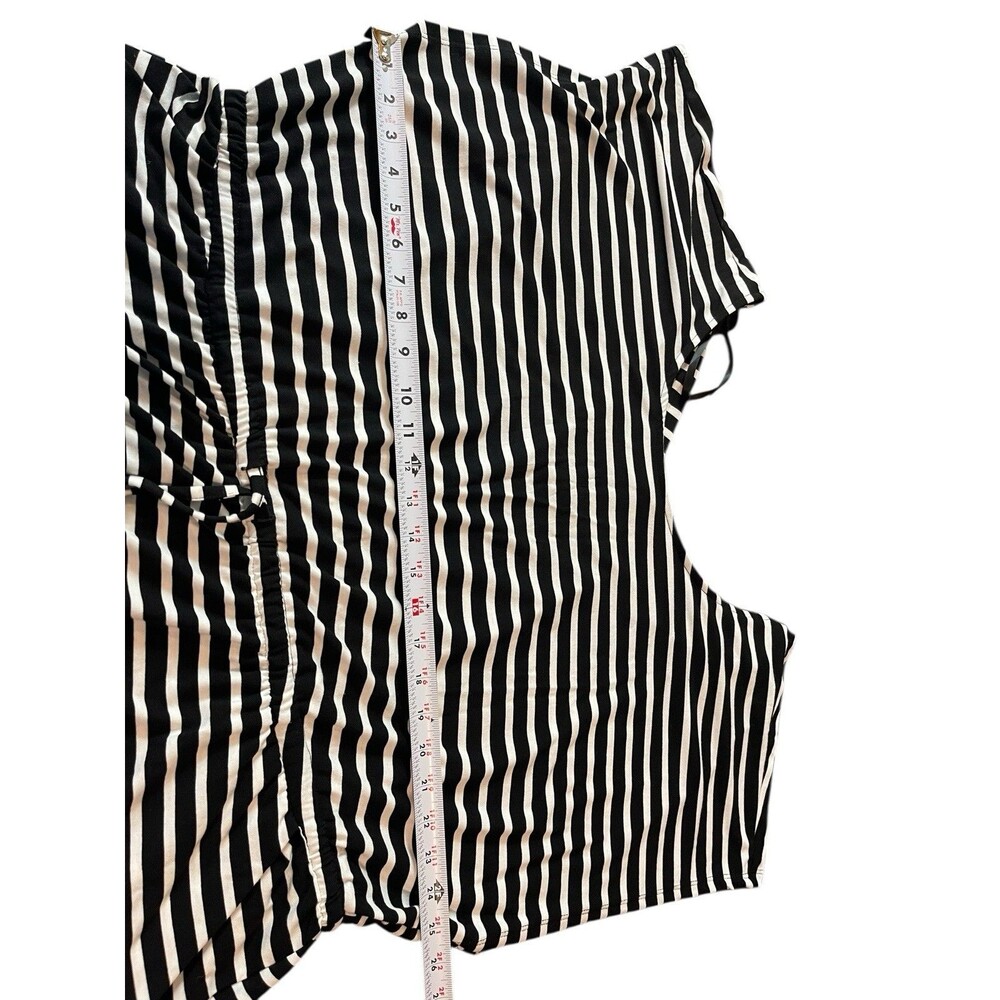 Torrid Stripe Jersey Knit Cross Back Short Sleeve Drawstring Waist 4x Dress - Picture 9 of 14